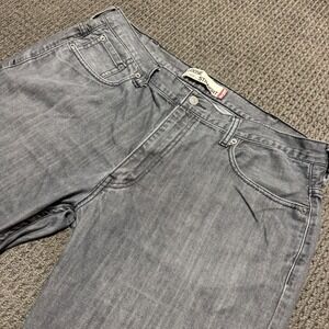 Levis 569 Loose Straight Jeans Gray Men's‎ 38x30 (37x27.5) Y2K Distressed Fade